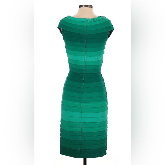 Green | Teal Tadashi Shoji Pintuck Ombre Dress - Picture 2 of 8